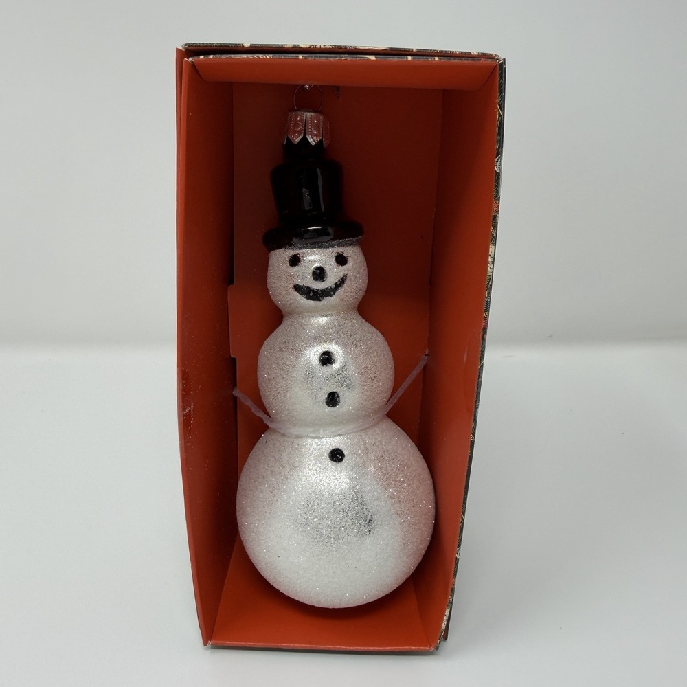 New John Derian for Target Snowman Glass Ornament Christmas Holiday in Box